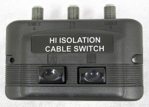 Manuell A/B switch for two input and one out.