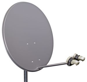 Parabolset TE80 Norden 2xLNBU sidom Diseqc 2v rör/väggfäste