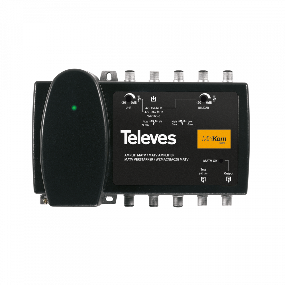 Amplificatore Segnale TV EMOS 25 DB - Amplificatore Antenna Per Sat, DVB-T2 E TV Via Cavo