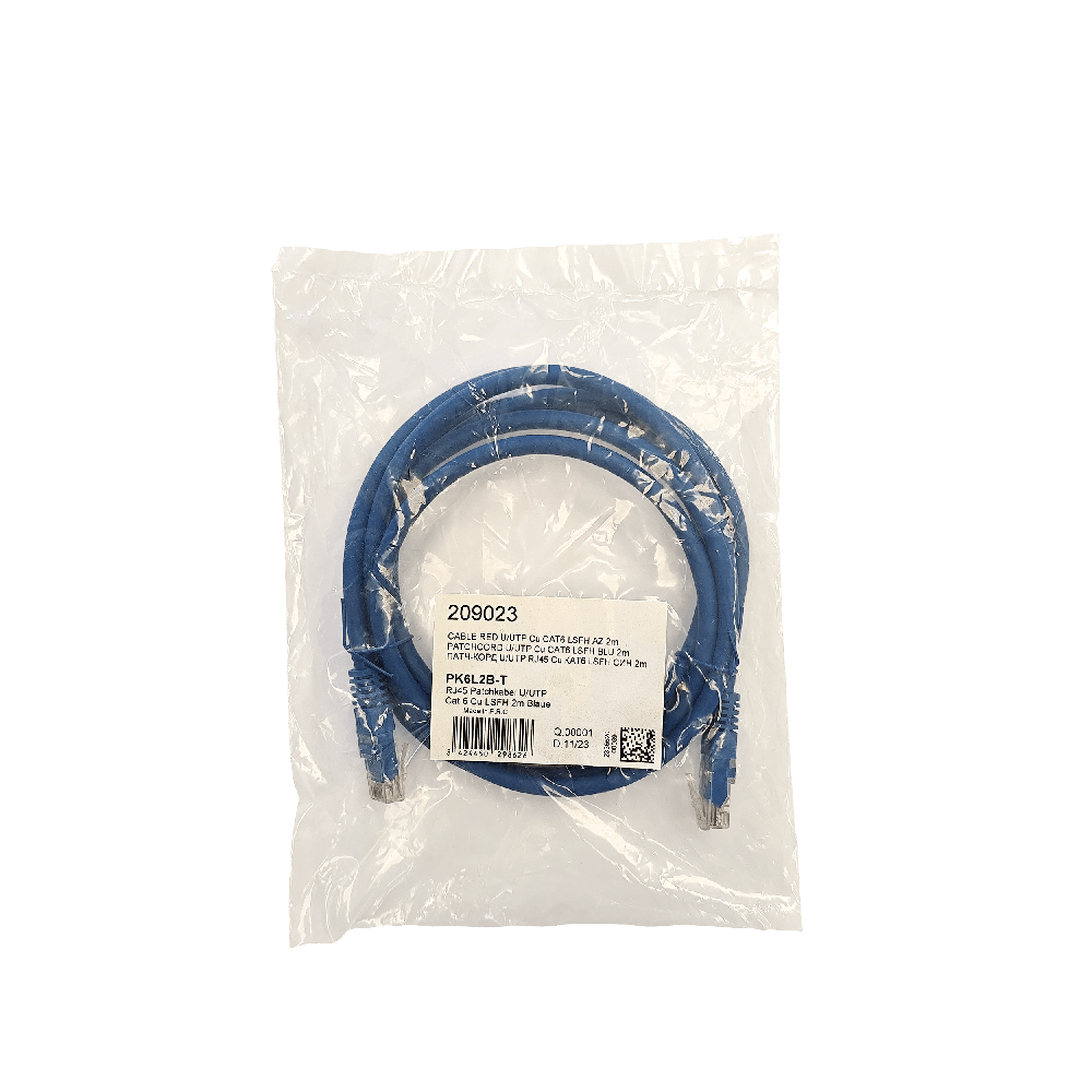 Cavo LAN Piatto Cat.6 InLine 3 Metri – Blu – U/UTP – Profilo 1mm – Ideale Per Battiscopa E Tappeti - 3