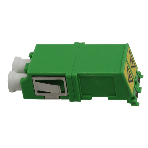Adaptador Óptico LC Hembra – LC Hembra Dúplex Monomodo (SM), con Tapa Autoblocante