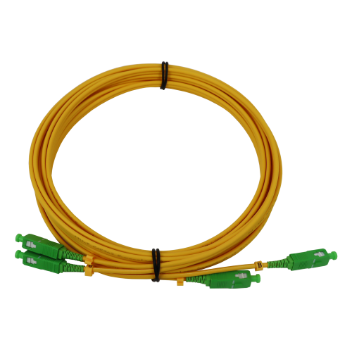 Latiguillo duplex de fibra óptica SC/APC, monomodo (SM), LSFH y Euroclase Dca de interior