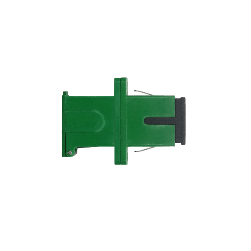 Adaptador Óptico SC Hembra – SC Hembra Símplex Monomodo (SM), con Tapa Autoblocante