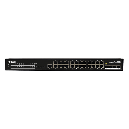 Switch Ethernet Layer 2+ 24xGbE (PoE+, 370W) + 4xSFP+ (10Gbps)