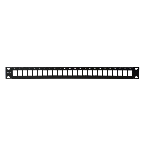 Panel para Rack 19" 1U, con capacidad de hasta 24 adaptadores "RJ45"