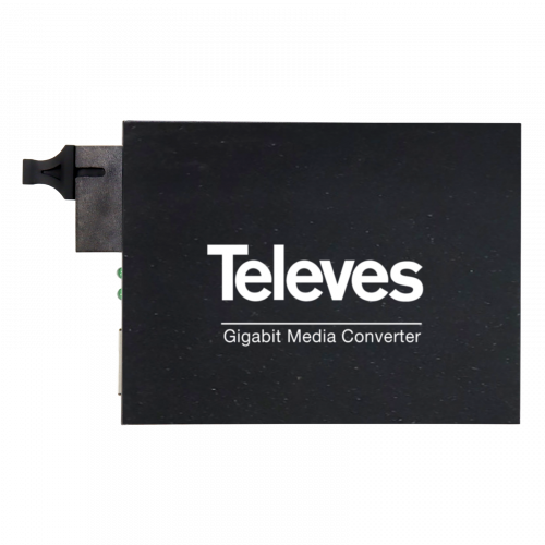 Conversor de medios RJ45 – F.O. 10/100/1000Mbps, SC monomodo (SM), TX: 1550nm, RX: 1310nm