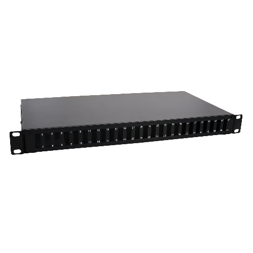 Plateau pour Baie 19" 1U pour 24 adaptateurs optiques "SC" Duplex ou "LC" Quad