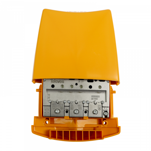 Amplificador de mástil de alta ganancia (LTE700, 2o Dividendo Digital) 4 entradas: FM-BIII/DAB-UHF-UHF