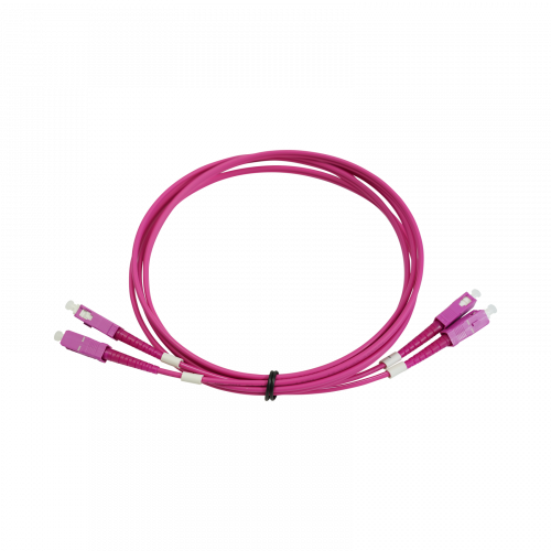 Latiguillo duplex de fibra óptica SC/PC, multimodo (MM) OM4, LSFH de interior