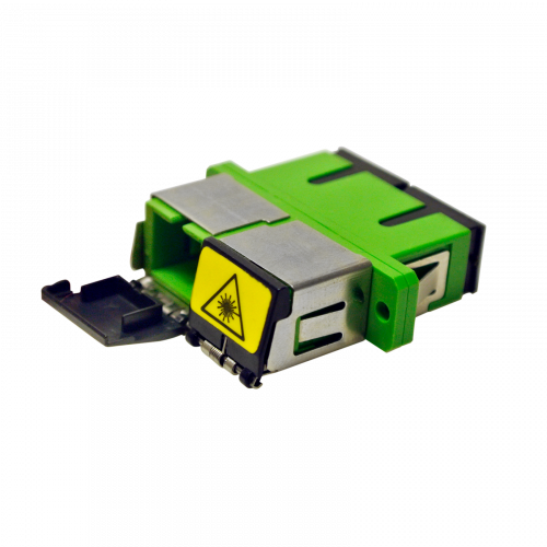 Adaptador Óptico SC Hembra – SC Hembra Dúplex Monomodo (SM), con Tapa Autoblocante