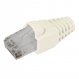 Keple Connecteur Ethernet RJ45 en plastique Passe-fils RJ45 Prise réseau Passe-fil de protection contre les plis | Connecteur réseau pour câble Cat6 Vat6e Cat5 Cat5e Pack x 50 Connecteurs Blancs